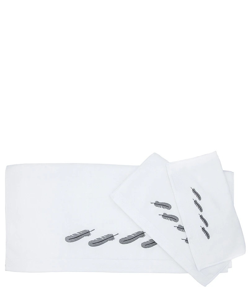 HiEnd Accents x Paseo Road Embroidered Feather 3-Piece Bath Towel Set