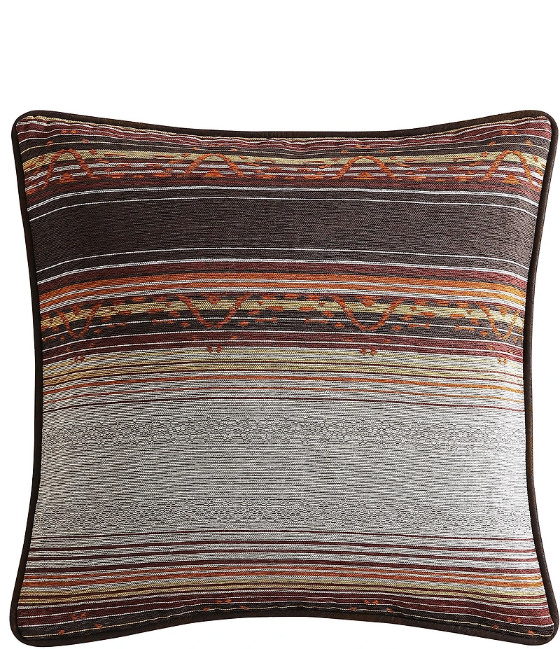 HiEnd Accents x Paseo Road Estes Chenille Stripe Reversible Vegan Leather Euro Sham