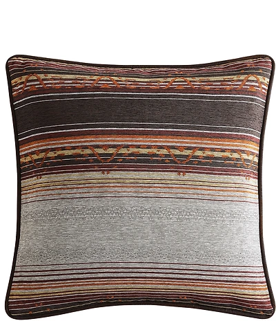 HiEnd Accents x Paseo Road Estes Chenille Stripe Reversible Vegan Leather Euro Sham