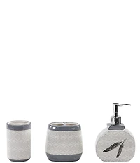 HiEnd Accents x Paseo Road Feather Design 3-Piece Bath Countertop Accessory Set