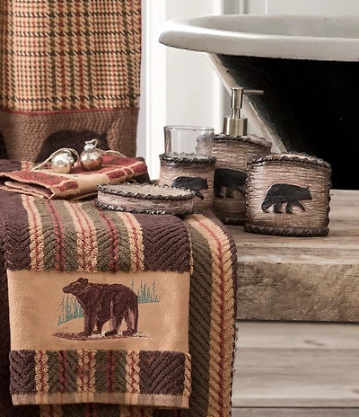 HiEnd Accents x Paseo Road Lodge Bear 5-Piece Bathroom Accessory Collection Set
