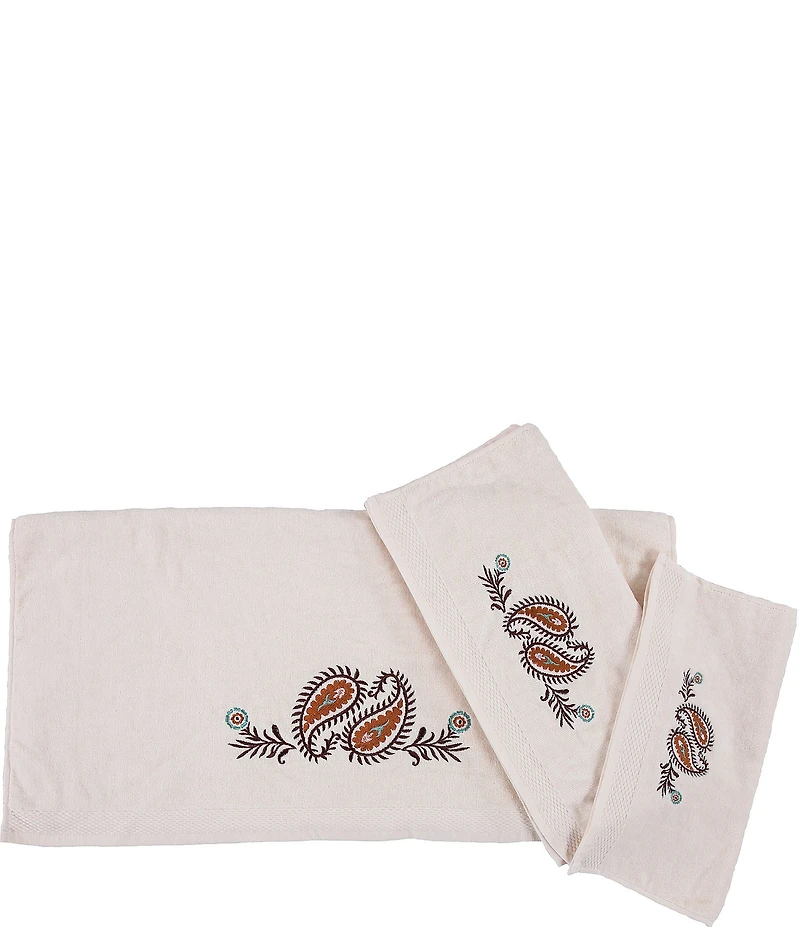 Paseo Road Rebecca Embroidered Western Paisley 3-Piece Bath Towel Set