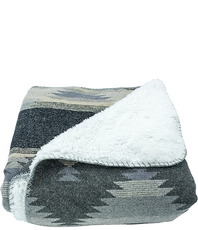 HiEnd Accents x Paseo Road Southwestern Geometric Reversible Shearling Throw Blanket