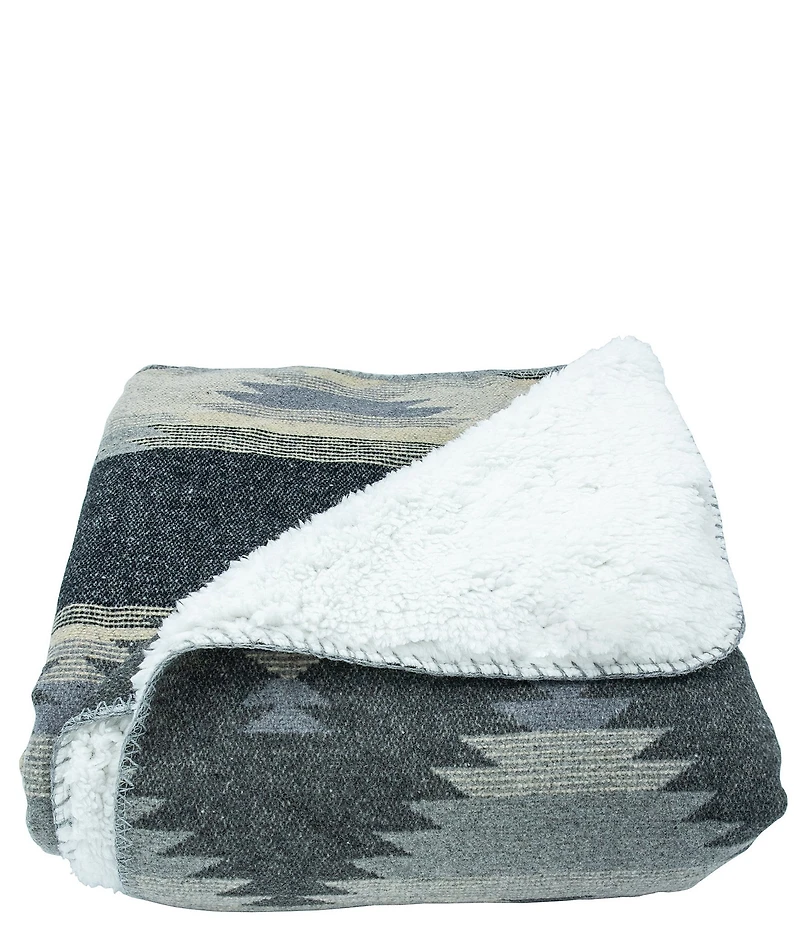 HiEnd Accents x Paseo Road Southwestern Geometric Reversible Shearling Throw Blanket