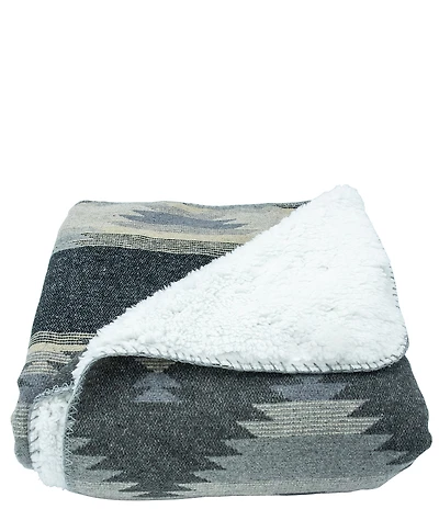 HiEnd Accents x Paseo Road Southwestern Geometric Reversible Shearling Throw Blanket