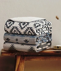 HiEnd Accents x Paseo Road Southwestern Geometric Reversible Shearling Throw Blanket