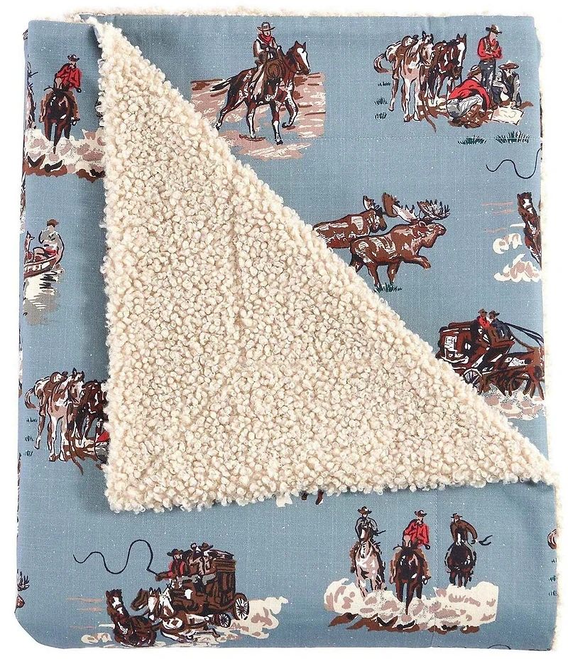 HiEnd Accents x Paseo Road Tasha Polizzi Collection Western American Frontier Teddy Throw Blanket
