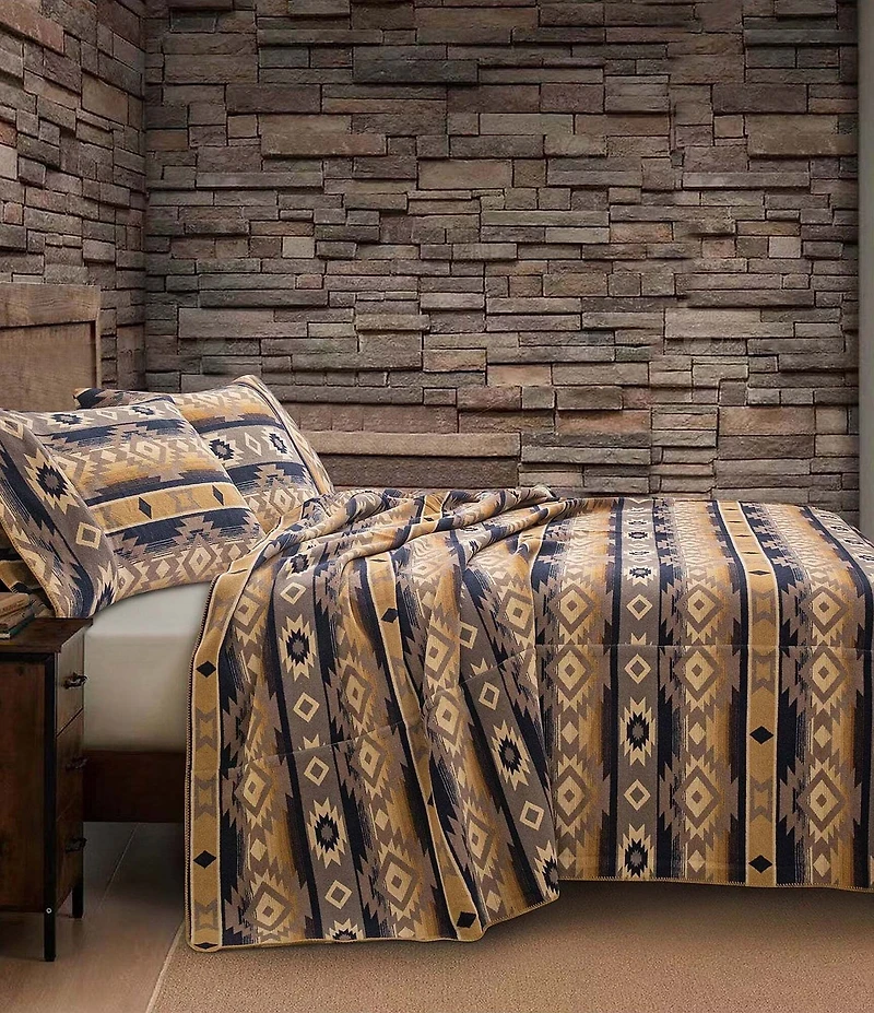 Paseo Road by HiEnd Accents Western Geometric Print Taos Wool Blend Blanket Mini Set