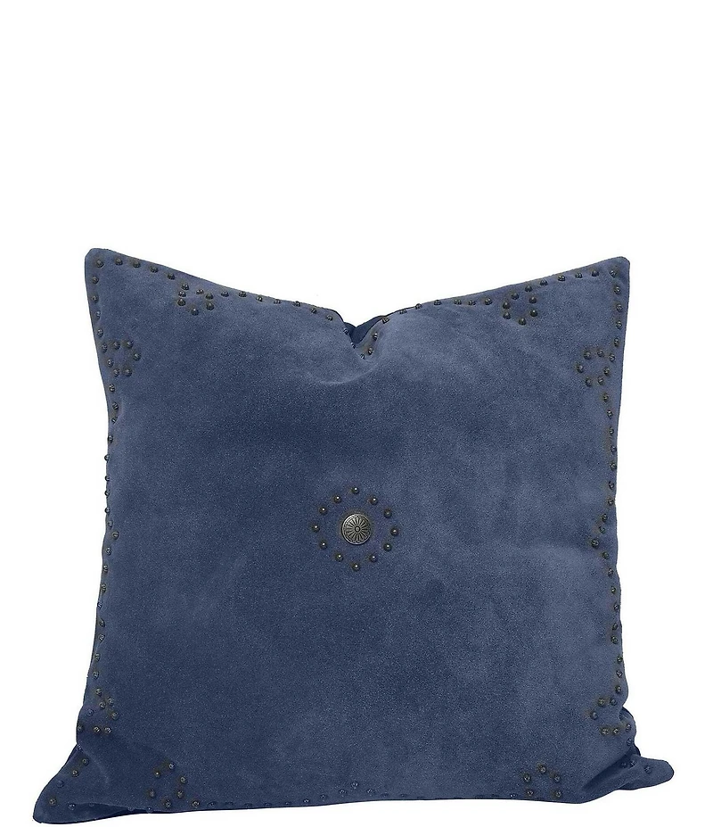 HiEnd Accents x Paseo Road Western Suede Antique Silver Concho Square Pillow