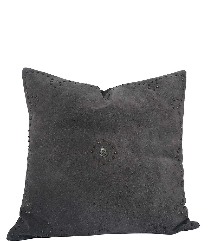 HiEnd Accents x Paseo Road Western Suede Antique Silver Concho Square Pillow