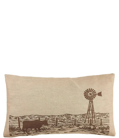 HiEnd Accents x Paseo Road Windmill Burlap Lumbar Pillow