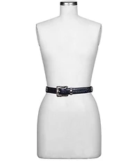 Patricia Nash 1.25#double; Barni Tooled Buckle Croco Leather Belt