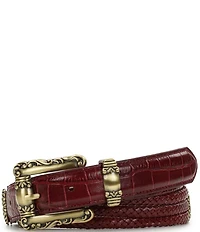 Patricia Nash 1.25#double; Barni Tooled Buckle Croco Leather Belt