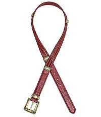 Patricia Nash 1.25#double; Barni Tooled Buckle Croco Leather Belt