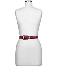 Patricia Nash 1.25#double; Barni Tooled Buckle Croco Leather Belt