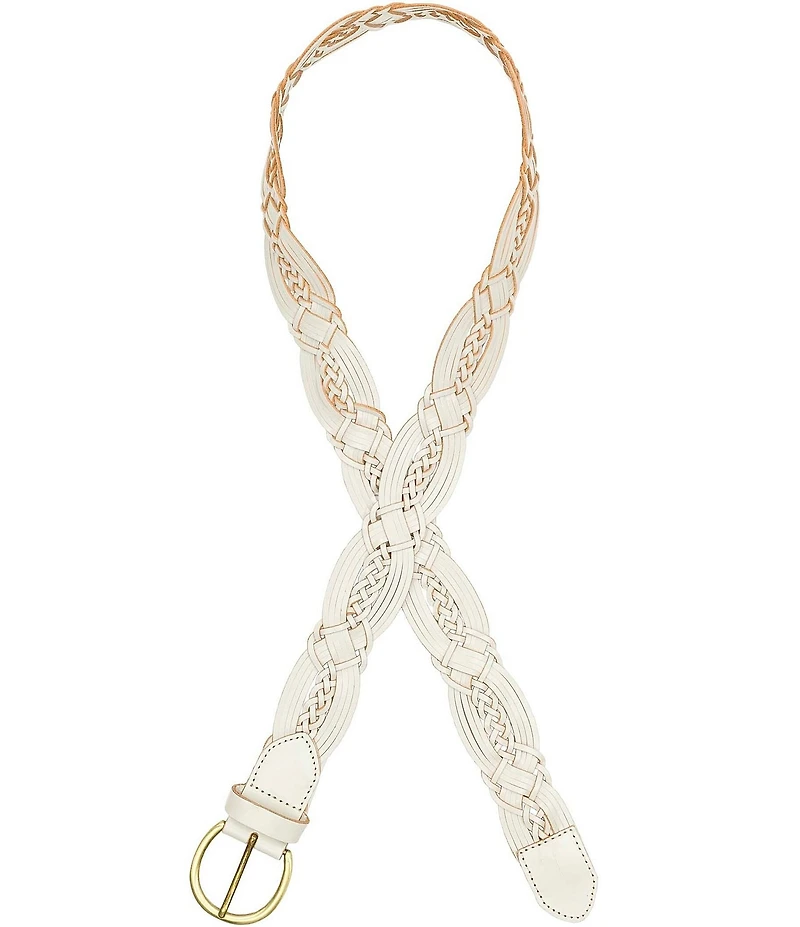 Patricia Nash 1.5#double; Melissa Braided Stitch Leather Belt