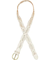 Patricia Nash 1.5#double; Melissa Braided Stitch Leather Belt