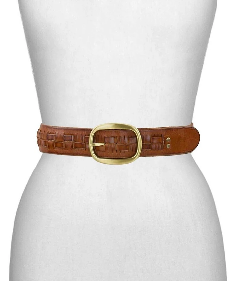 Patricia Nash Rittana Basket Weave Leather Belt