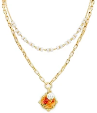 Patricia Nash 2 Row Round Drop Short Multi Strand Pendant Necklace