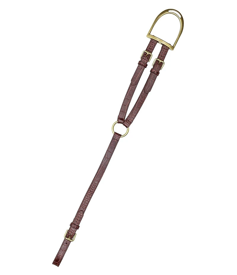 Patricia Nash 3.5#double; Tuscana Stirrup-Style Buckle Croco Leather Belt