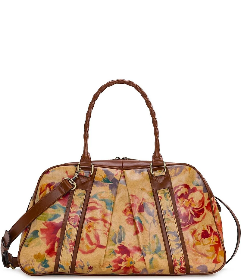 Patricia Nash Aegean Blooms Odessa Contrast Trim Satchel Bag