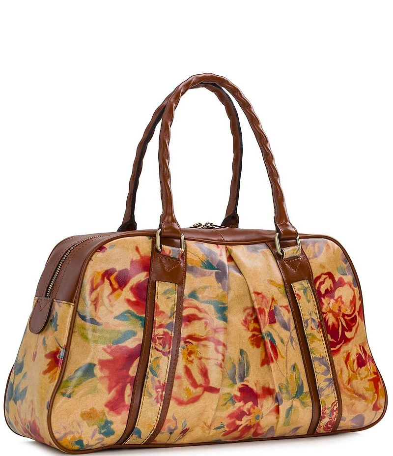 Patricia Nash Aegean Blooms Odessa Contrast Trim Satchel Bag