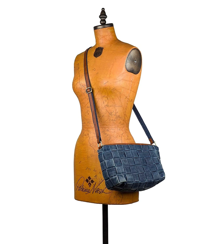 Patricia Nash Andali Denim Woven Crossbody Bag