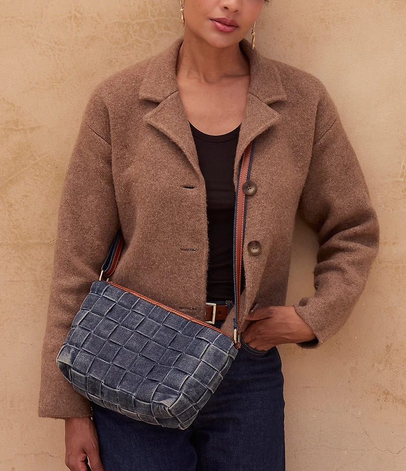 Patricia Nash Andali Denim Woven Crossbody Bag