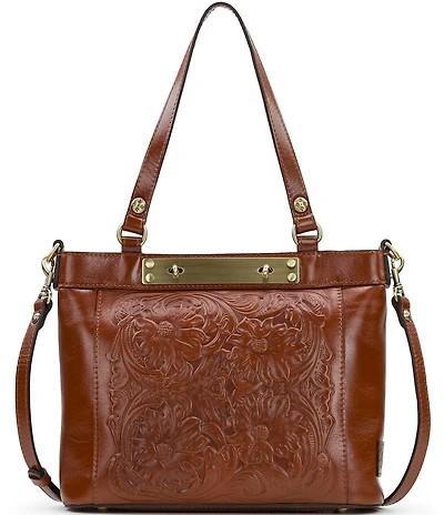 Patricia Nash Arden Floral Embossed Leather Satchel Bag