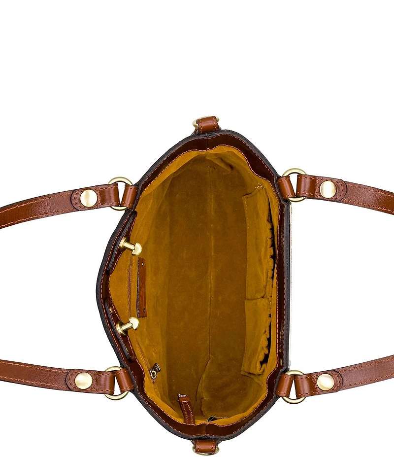 Patricia Nash Arden Floral Embossed Leather Satchel Bag