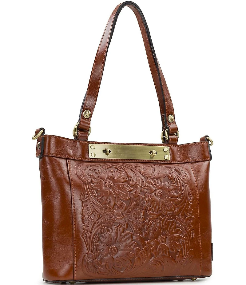 Patricia Nash Arden Floral Embossed Leather Satchel Bag