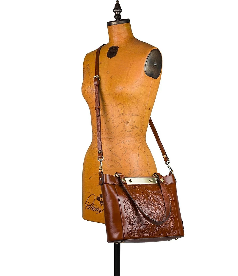 Patricia Nash Arden Floral Embossed Leather Satchel Bag