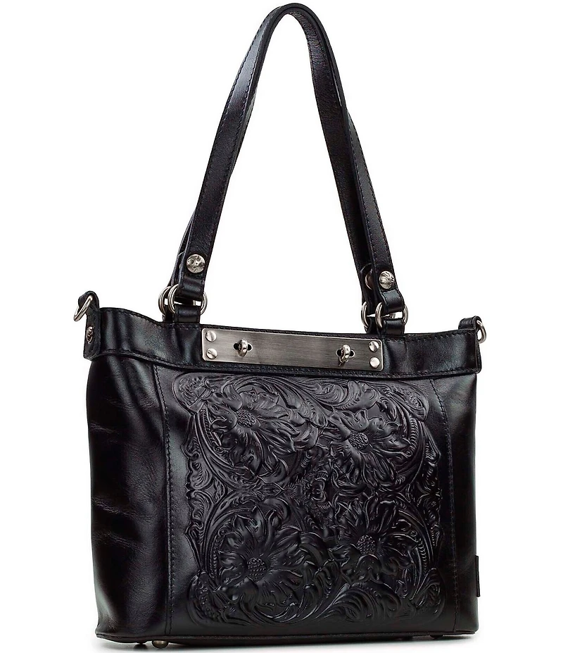 Patricia Nash Arden Floral Embossed Leather Satchel Bag