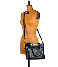 Patricia Nash Arden Floral Embossed Leather Satchel Bag