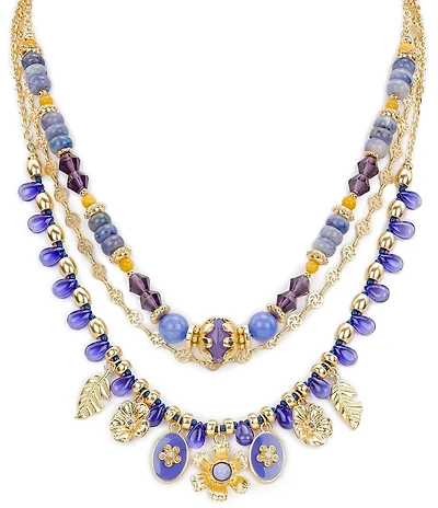 Patricia Nash Bead Charm Shorty Multi Strand Necklace