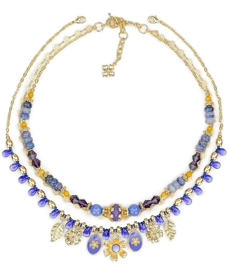 Patricia Nash Bead Charm Shorty Multi Strand Necklace