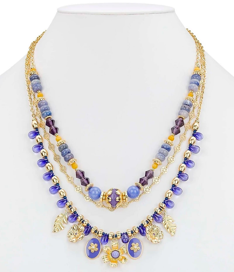 Patricia Nash Bead Charm Shorty Multi Strand Necklace