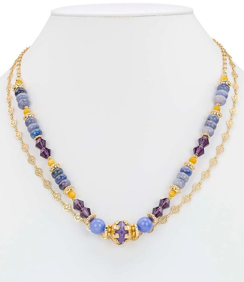 Patricia Nash Bead Charm Shorty Multi Strand Necklace