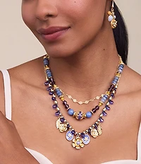 Patricia Nash Bead Charm Shorty Multi Strand Necklace