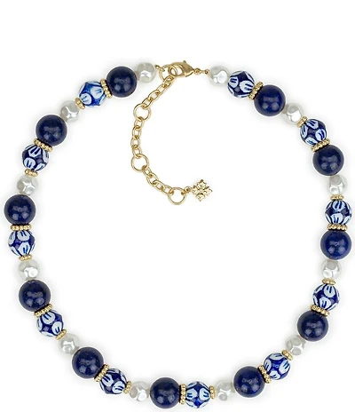 Patricia Nash Beaded Baroque Pearl Collar Necklace