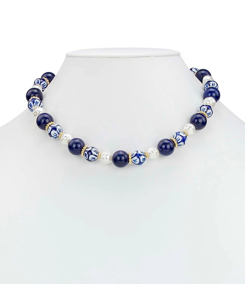 Patricia Nash Beaded Baroque Pearl Collar Necklace