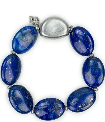 Patricia Nash Blue Bead Stretch Bracelet