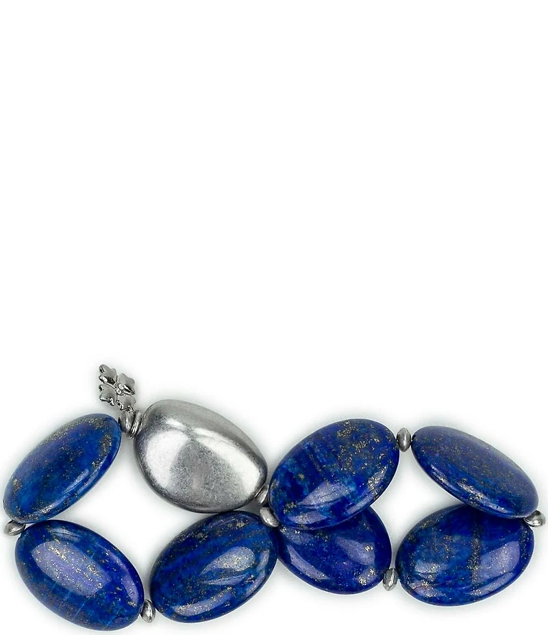 Patricia Nash Blue Bead Stretch Bracelet
