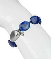 Patricia Nash Blue Bead Stretch Bracelet