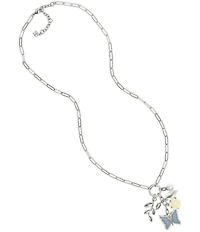 Patricia Nash Butterfly and Florals Multi Charm Long Pendant Necklace