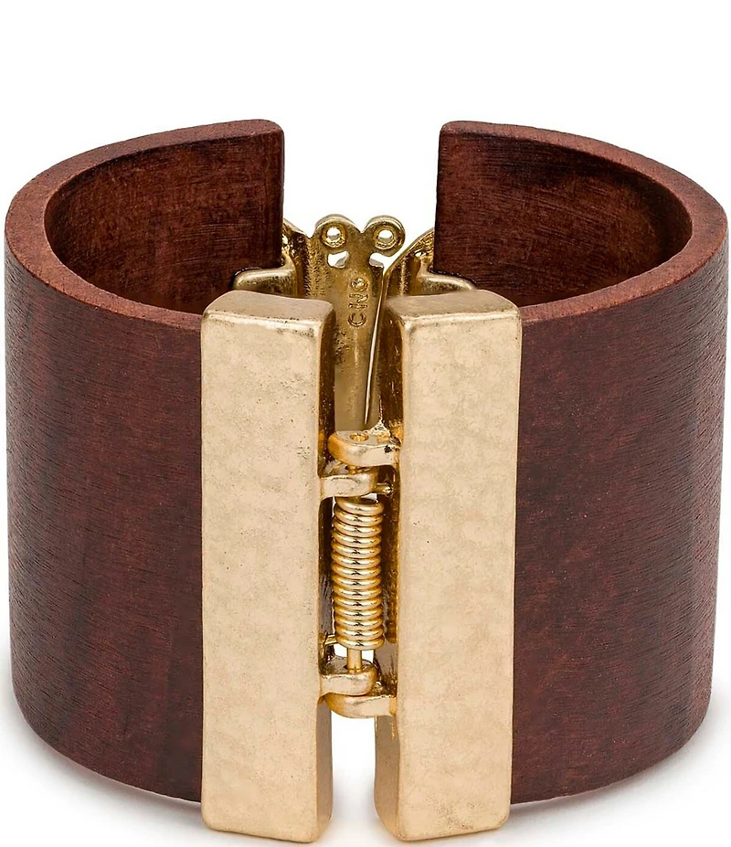 Patricia Nash Butterfly Wood Hinge Statement Cuff Bracelet