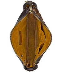 Patricia Nash Calanna Cow Print Fringe Tassle Hobo Shoulder Bag
