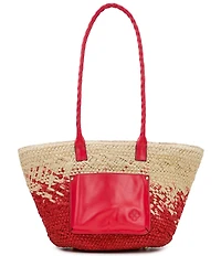 Patricia Nash Calypso Straw Tote Bag with Scarf