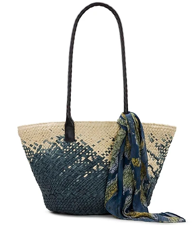 Patricia Nash Calypso Straw Tote Bag with Scarf