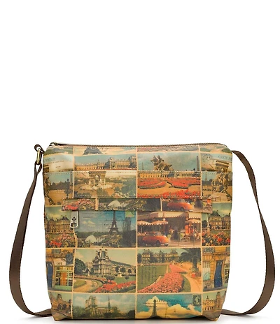 Patricia Nash Carmini Patina Coated Linen Canvas Crossbody Bag